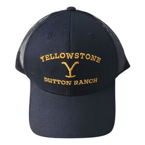 Yellowstone Men's Stitched Logo Snapback Trucker Hat - Black